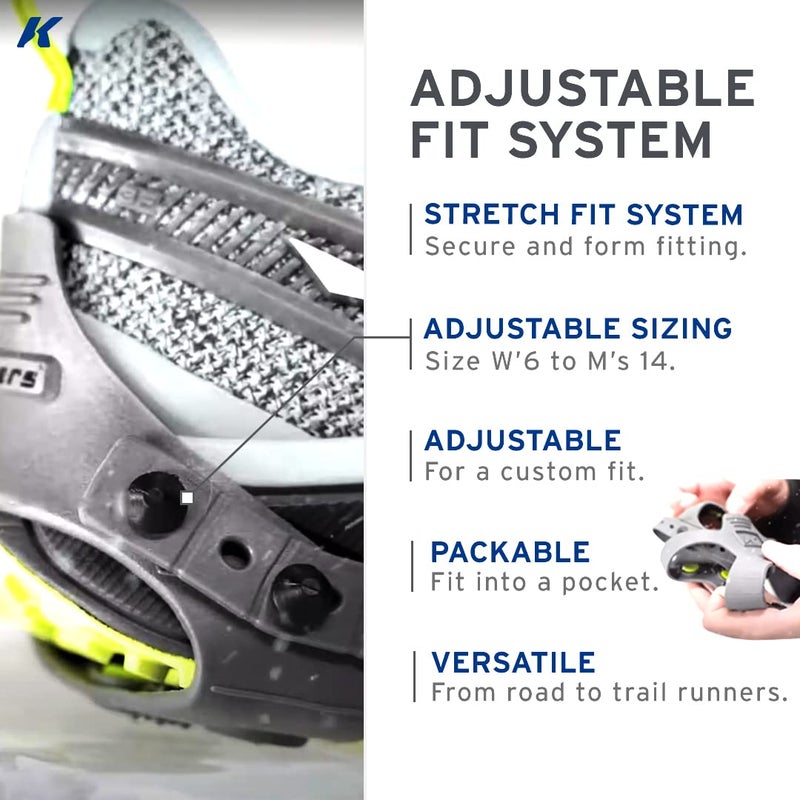 Korkers Ultra Runner Ice Cleat - One-Size-fits-Most - 16 Replaceable Carbide Spikes - for Winter Running - Image 2